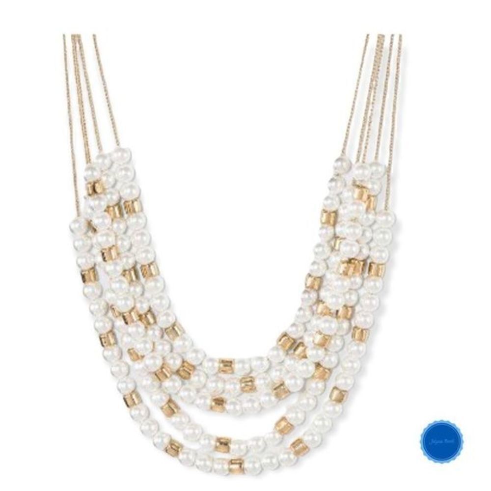 5 Row Layered Necklace - Picture 3 of 5